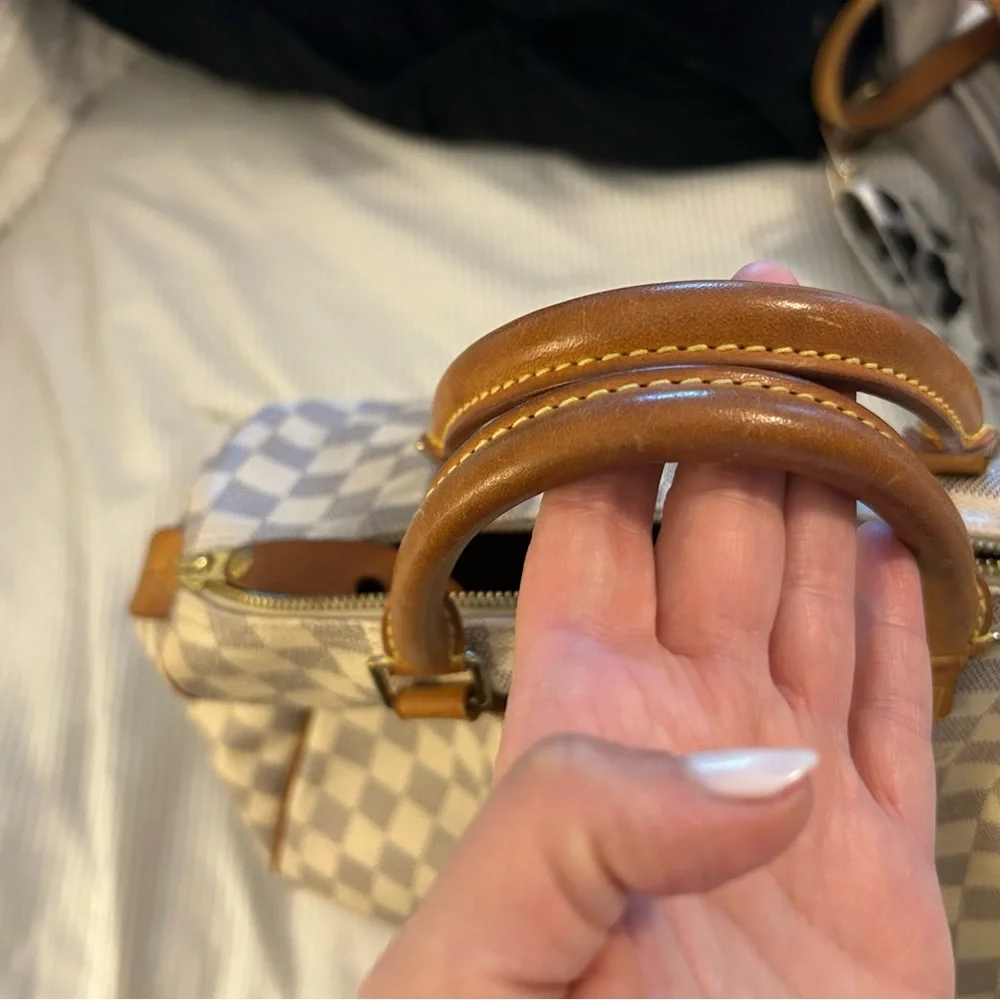 Louis Vuitton speedy. Grey and white checked. - Picture 5 of 5